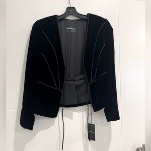 NWT Emporio Armani Cropped Black Velvet Blazer